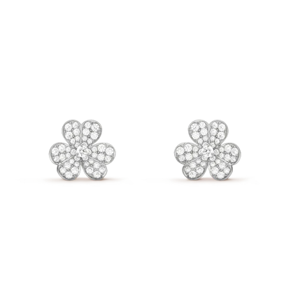 [VCA]CLOVER COMOS DIAMOND EARRINGS SILVER