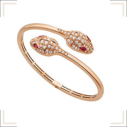 [Blar]SERPENTI BRACELET PINK GOLD DIAMOND DOUBLE SNAKE