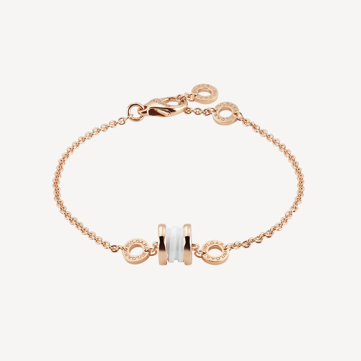 [Blar]ZERO 1 SOFT PINK GOLD AND WHITE CERAMIC BRACELET