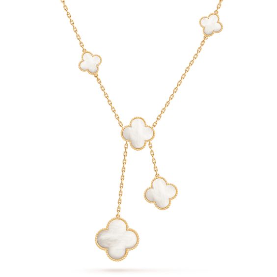 [VCA]CLOVER MOTHER OF PEARL NECKLACE 6 MOTIF