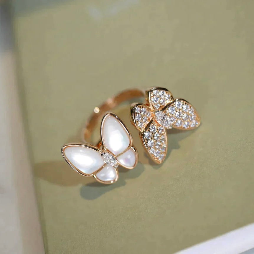 [VCA]TWIN BUTTERFLY DIAMOND MOP RING