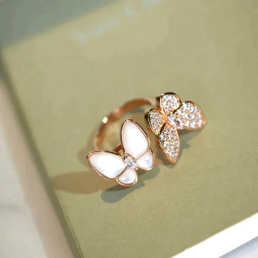 [VCA]TWIN BUTTERFLY DIAMOND MOP RING