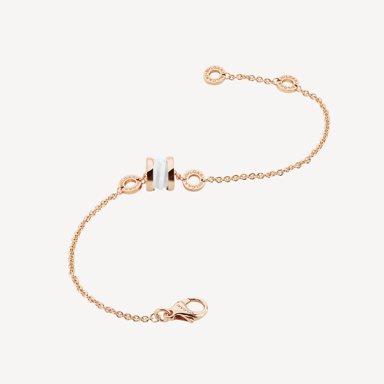 [Blar]ZERO 1 SOFT PINK GOLD AND WHITE CERAMIC BRACELET