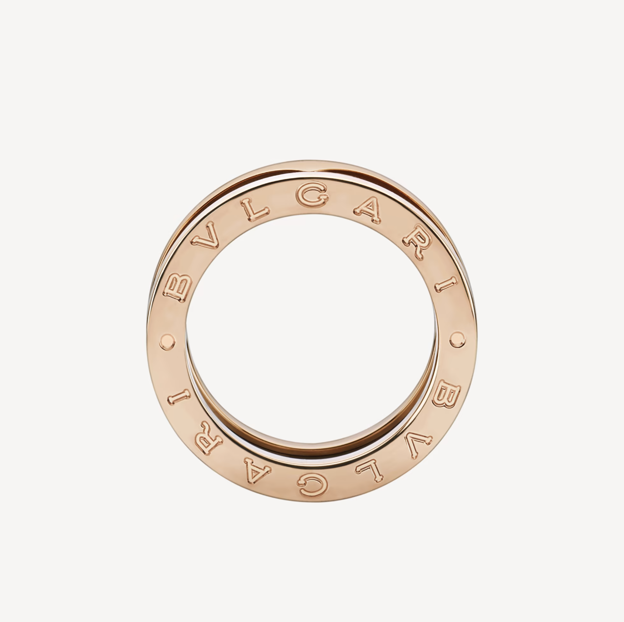 [Blar]ZERO 1 TWO-BAND LOOPS AND BLACK CERAMIC PINK GOLD RING