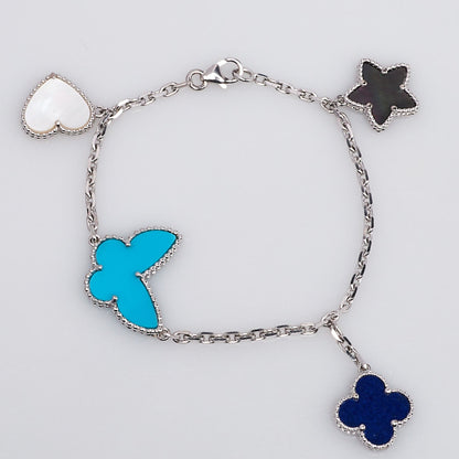 [VCA]LUCKY SPRING SILVER BRACELET 4 MOTIF