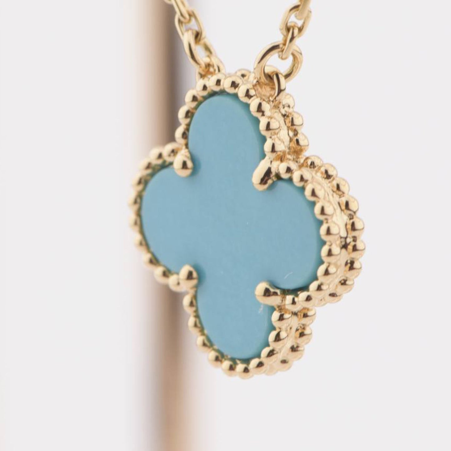 [VCA]CLOVER 15MM VINTAGE TURQUOISE NECKLACE