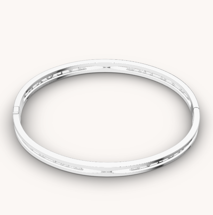 [Blar]ZERO 1 SPIRAL LOGO SILVER BRACELET