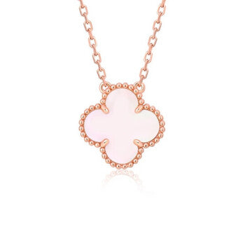 [VCA]CLOVER 15MM PINK MOTHER-OF-PEARL SINGLE FLOWER NECKLACE