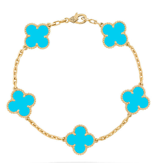 [VCA]CLOVER 5 MOTIFS TURQUOISE BRACELET