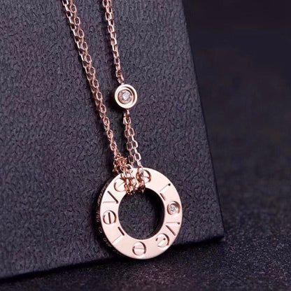 [CAT]LOVE NECKLACE 16MM 2 DIAMONDS