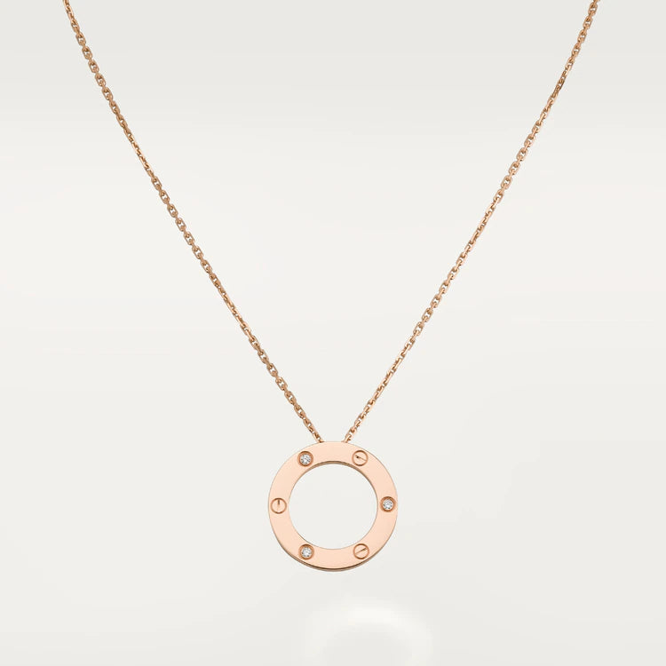 [CAT]LOVE NECKLACE 16MM 3 DIAMONDS