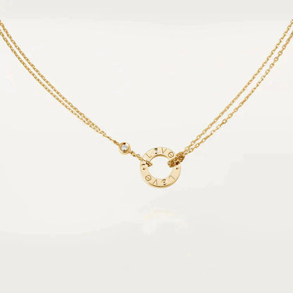 [CAT]LOVE NECKLACE 16MM 2 DIAMONDS