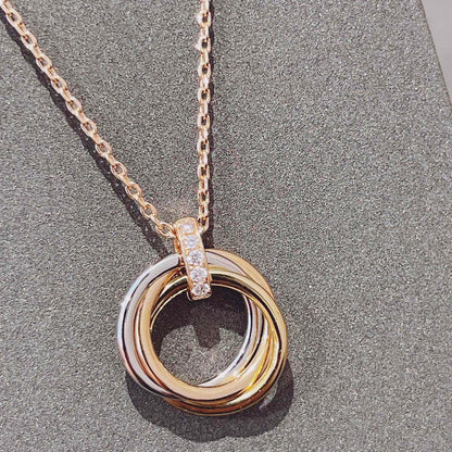 [CAT]TRINITY NECKLACE GOLD  DIAMONDS