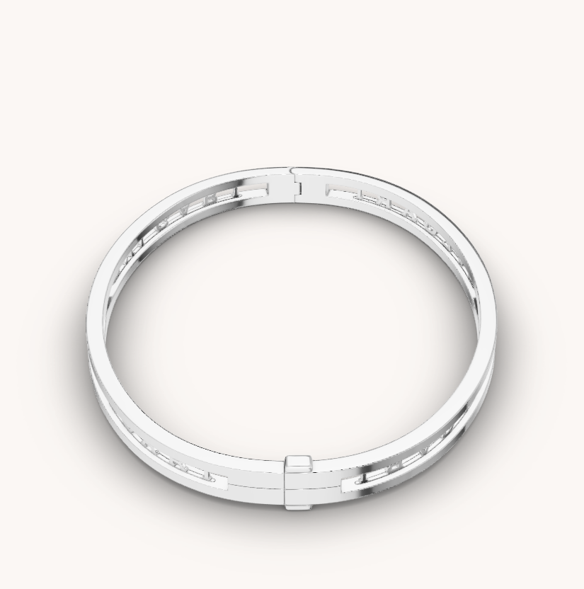 [Blar]ZERO 1 SPIRAL LOGO SILVER BRACELET