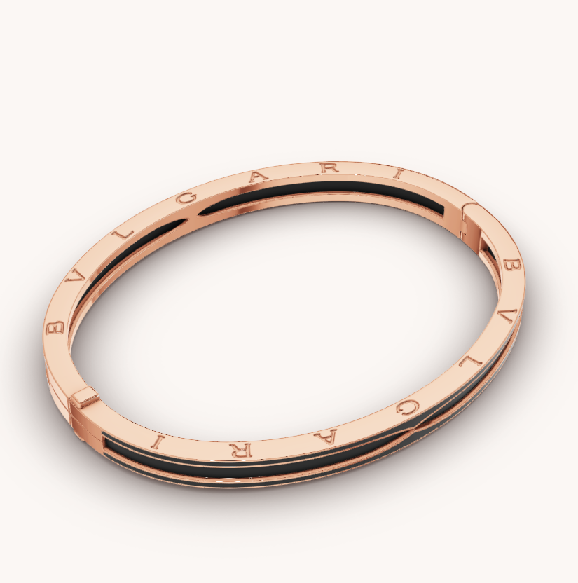 [Blar]ZERO 1 PINK GOLD WITH MATTE BLACK CERAMIC BRACELET