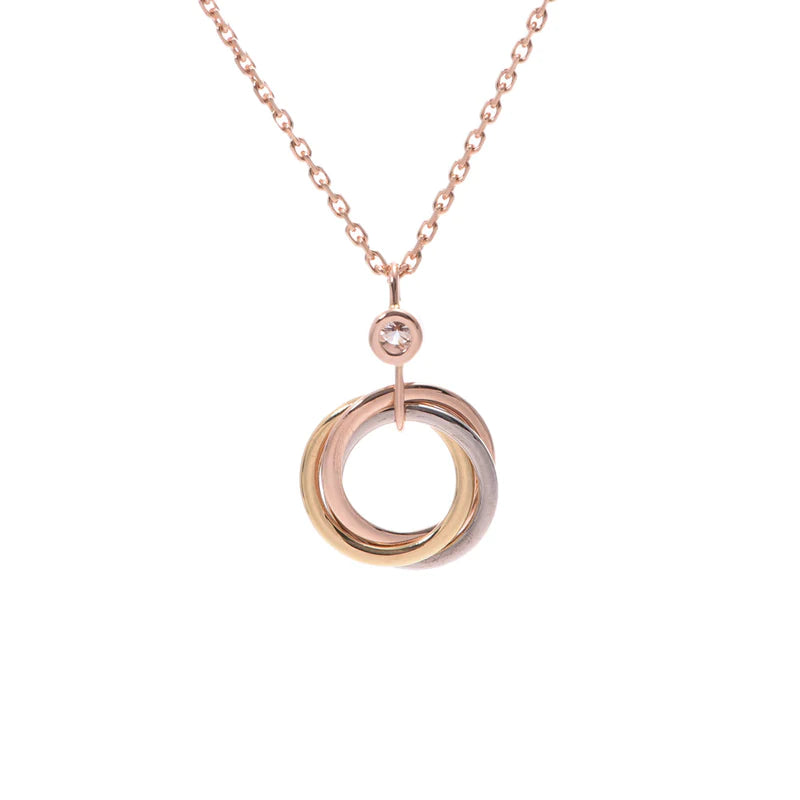 [CAT]TRINITY SILVER GOLD PINK GOLD NECKLACE