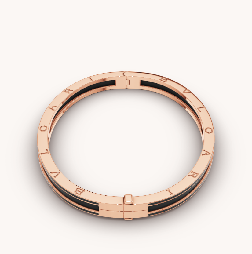 [Blar]ZERO 1 PINK GOLD WITH MATTE BLACK CERAMIC BRACELET