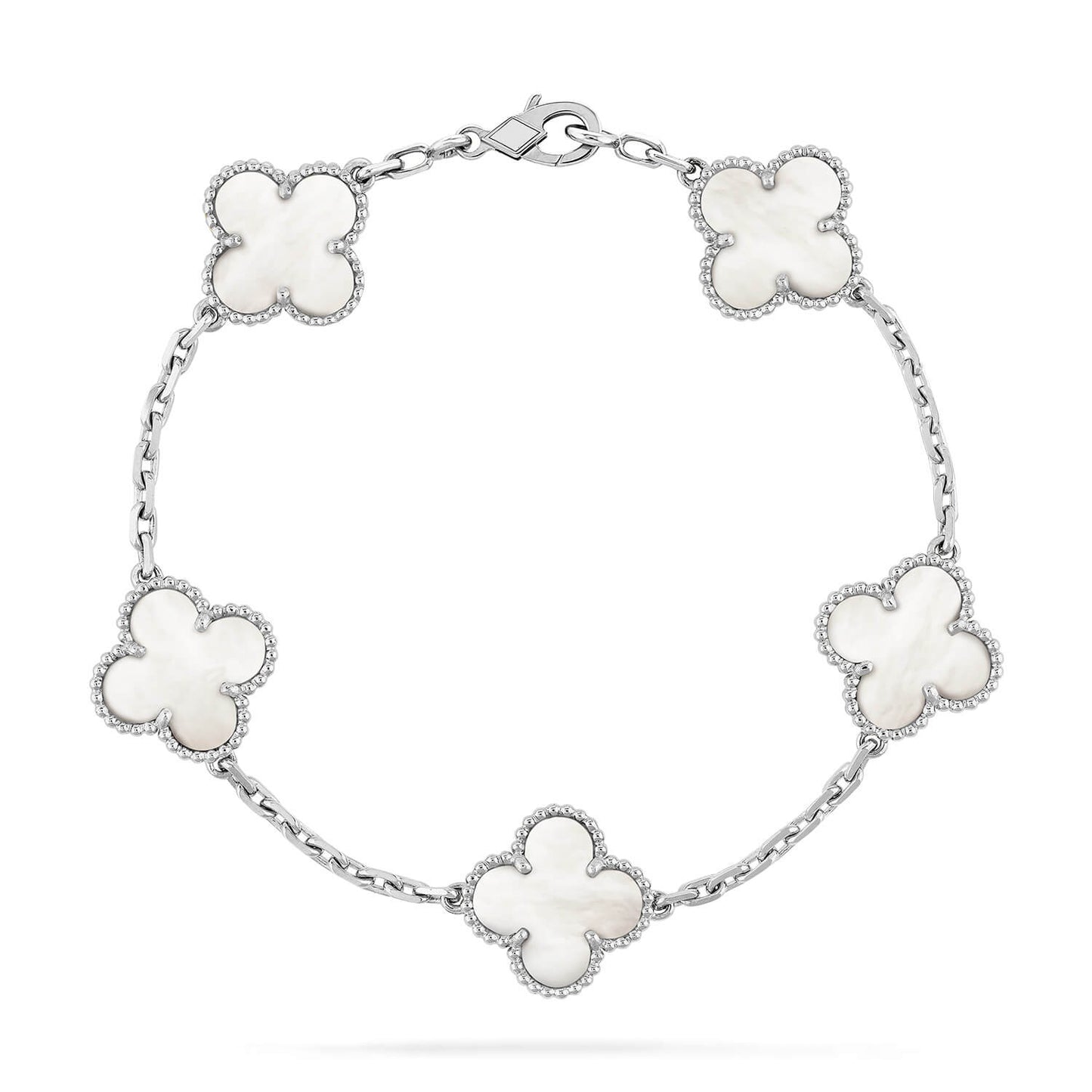 [VCA]CLOVER SILVER MOP 5 MOTIF BRACELET