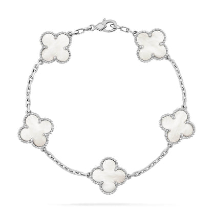 [VCA]CLOVER SILVER MOP 5 MOTIF BRACELET