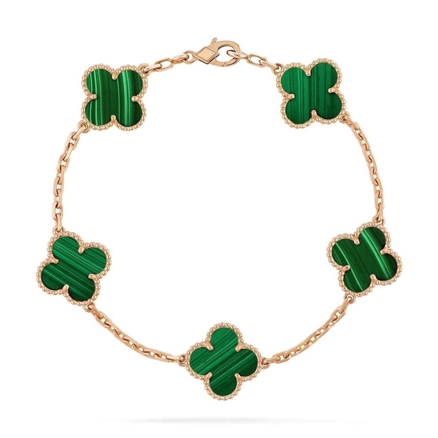 [VCA]CLOVER 5 MOTIFS MALACHITE BRACELET