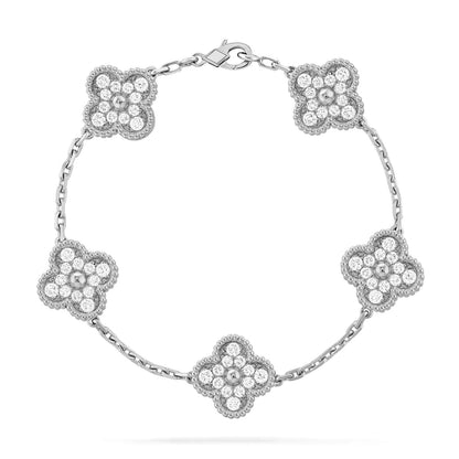 [VCA]CLOVER 5 MOTIFS  DIAMOND BRACELET SILVER