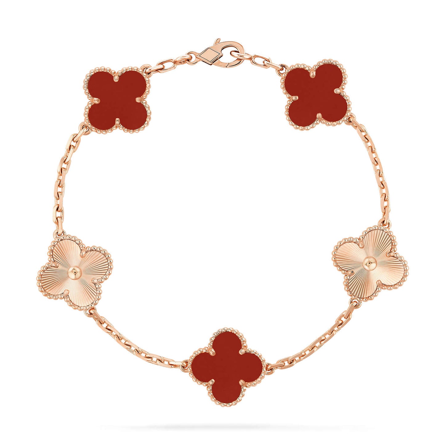 [VCA]CLOVER  5 MOTIFS CARNELIAN GOLD BRACELET