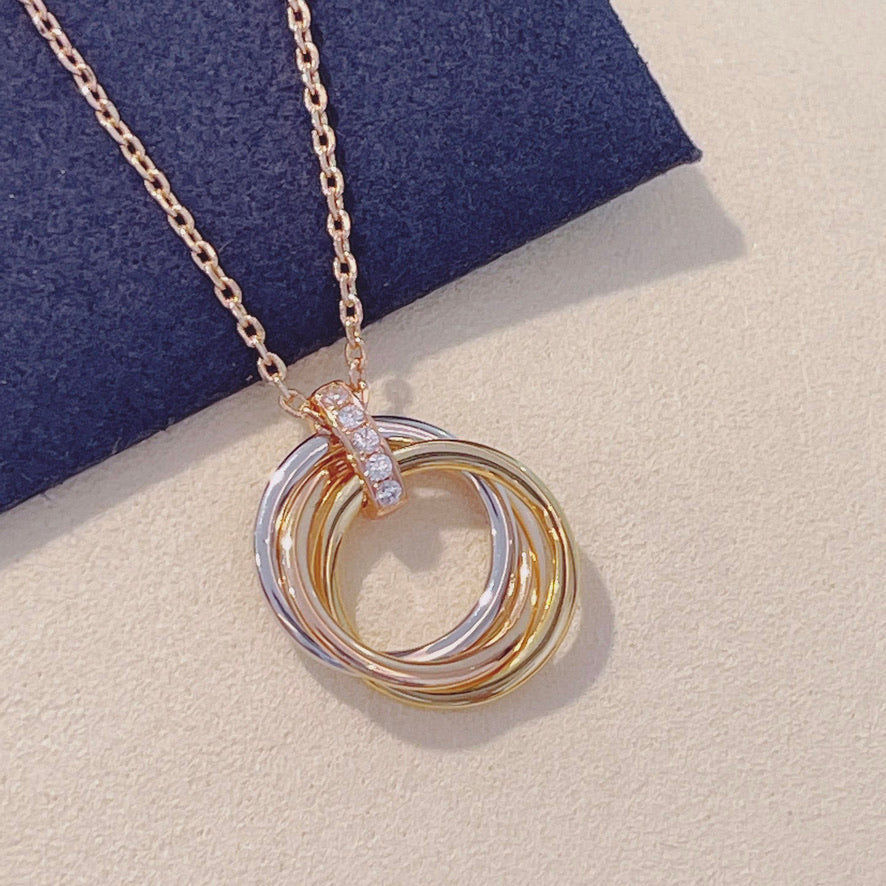 [CAT]TRINITY NECKLACE GOLD  DIAMONDS