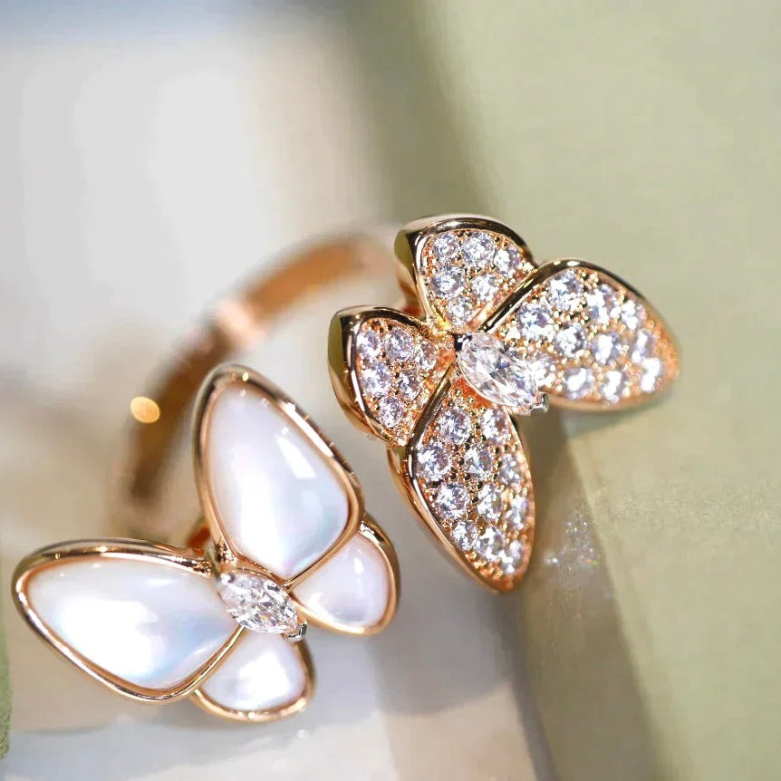 [VCA]TWIN BUTTERFLY DIAMOND MOP RING