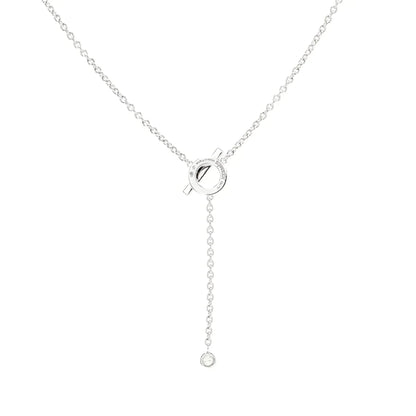 [Hmes]FINESSE SILVER DIAMOND NECKLACE