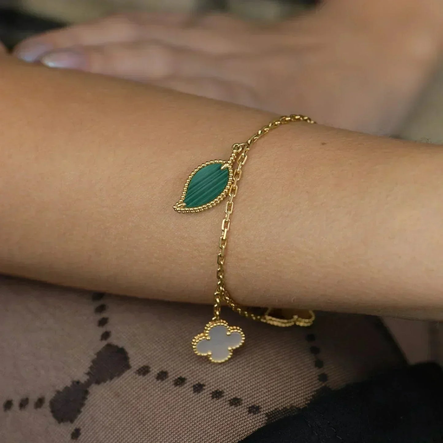 [VCA]LUCKY SPRING 5 MOTIF GOLD BRACELET