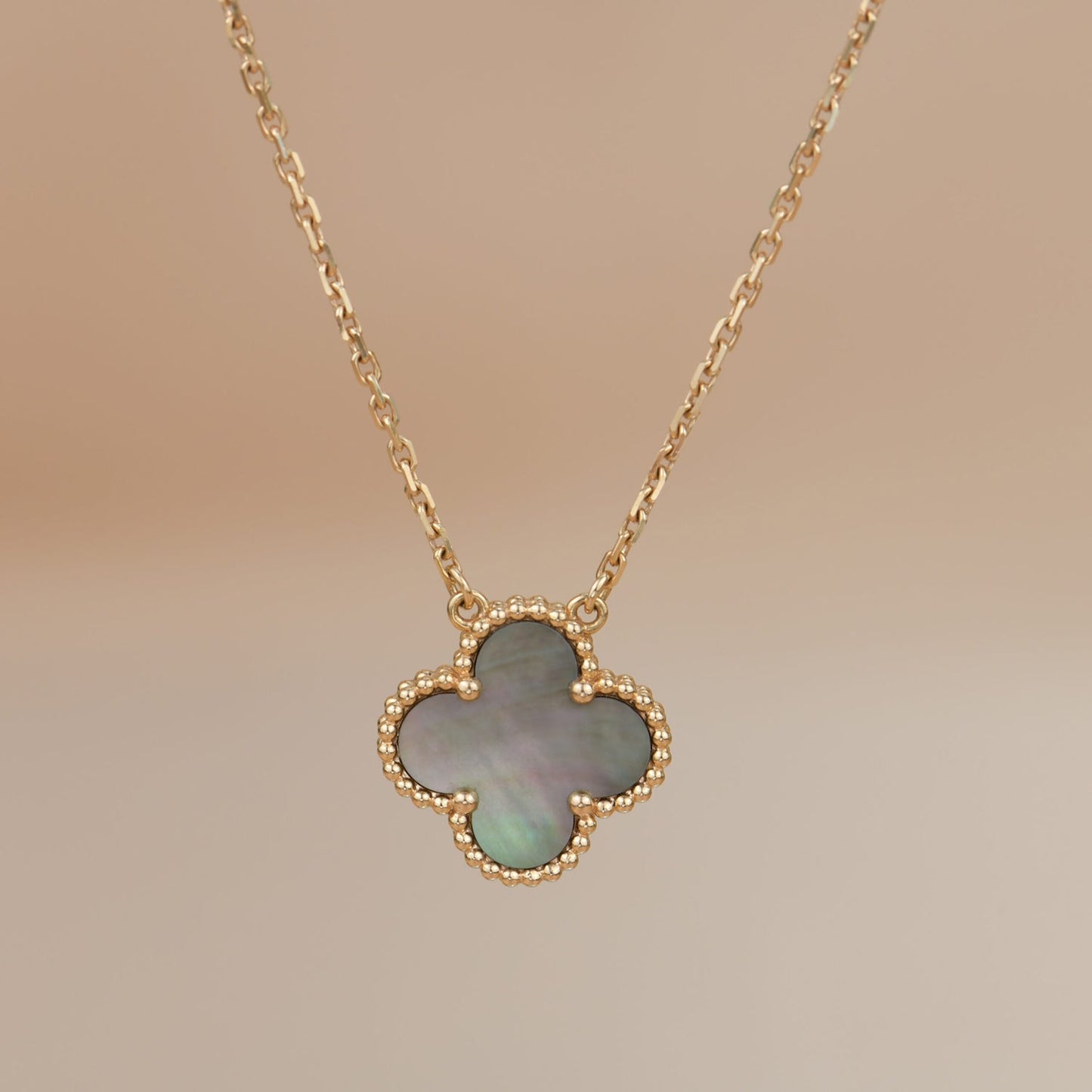 [VCA]CLOVER 15MM  GRAY MOTHER OF PEARL NECKLACE