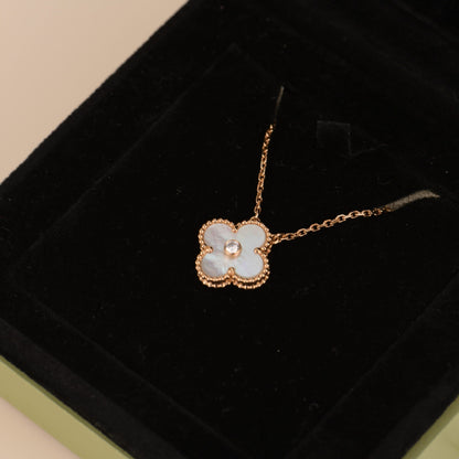 [VCA]CLOVER 15MM DIAMOND WHITE FRITILLARIA NECKLACE