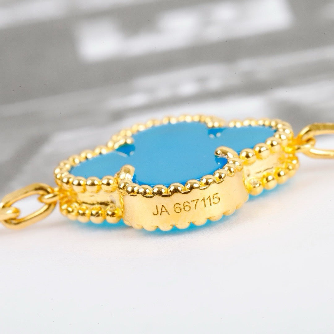 [VCA]CLOVER 5 MOTIFS TURQUOISE BRACELET