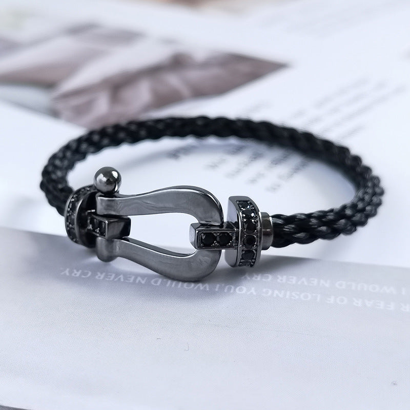 [Frd]FORCE LARGE SERIES HORSESHOE BLACK SAMURAI BRACELET