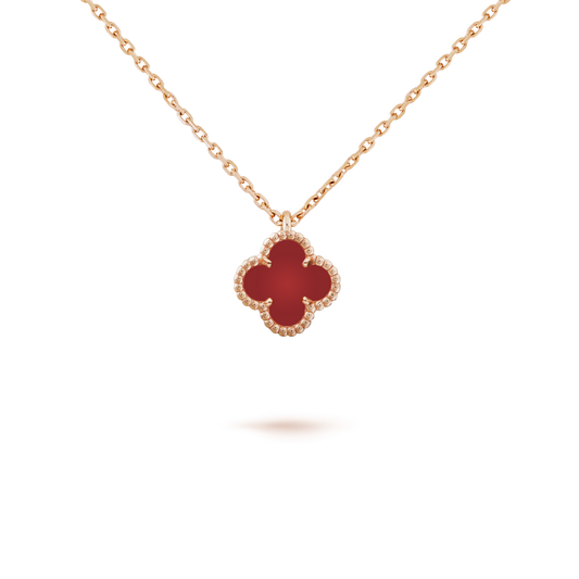 [VCA]CLOVER MINI 9.5MM WHITE CARNELIANS NECKLACE