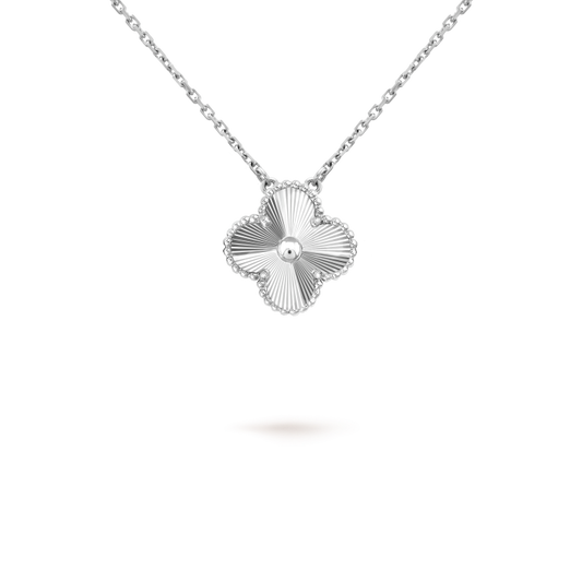 [VCA]CLOVER 15MM LASER NECKLACE SILVER