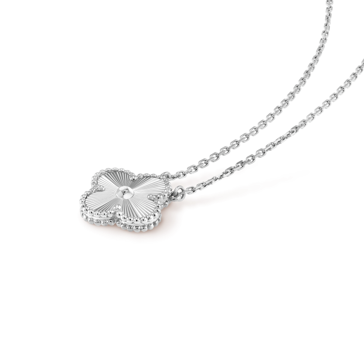 [VCA]CLOVER 15MM LASER NECKLACE SILVER