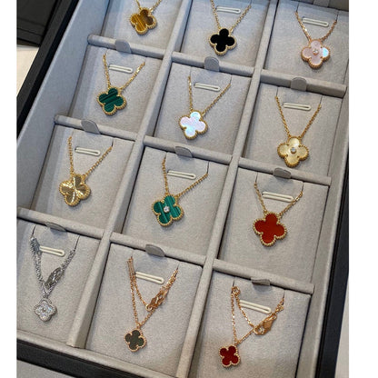 [VCA]CLOVER 15MM DIAMOND SINGLE FLOWER NECKLACE