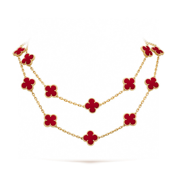 [VCA]CLOVER 20 MOTIFS CARNELIAN NECKLACE