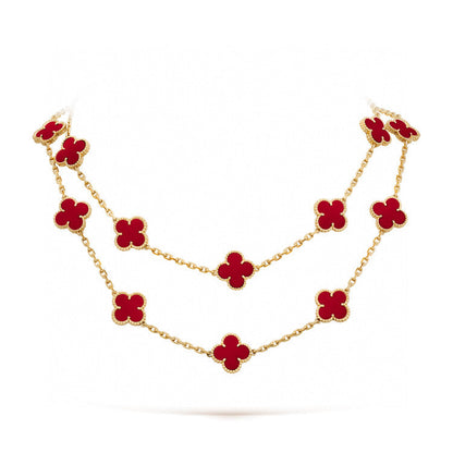 [VCA]CLOVER 20 MOTIFS CARNELIAN NECKLACE