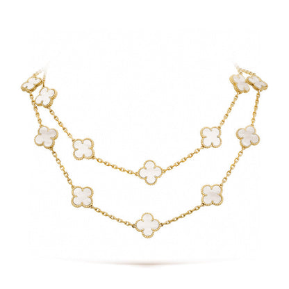 [VCA]CLOVER 20 MOTIFS WHITE MOP NECKLACE