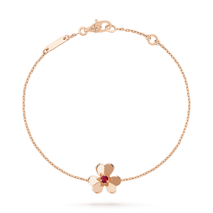 [VCA]FRIVOLE GOLD FLOWER PINK MALACHITE BRACELET