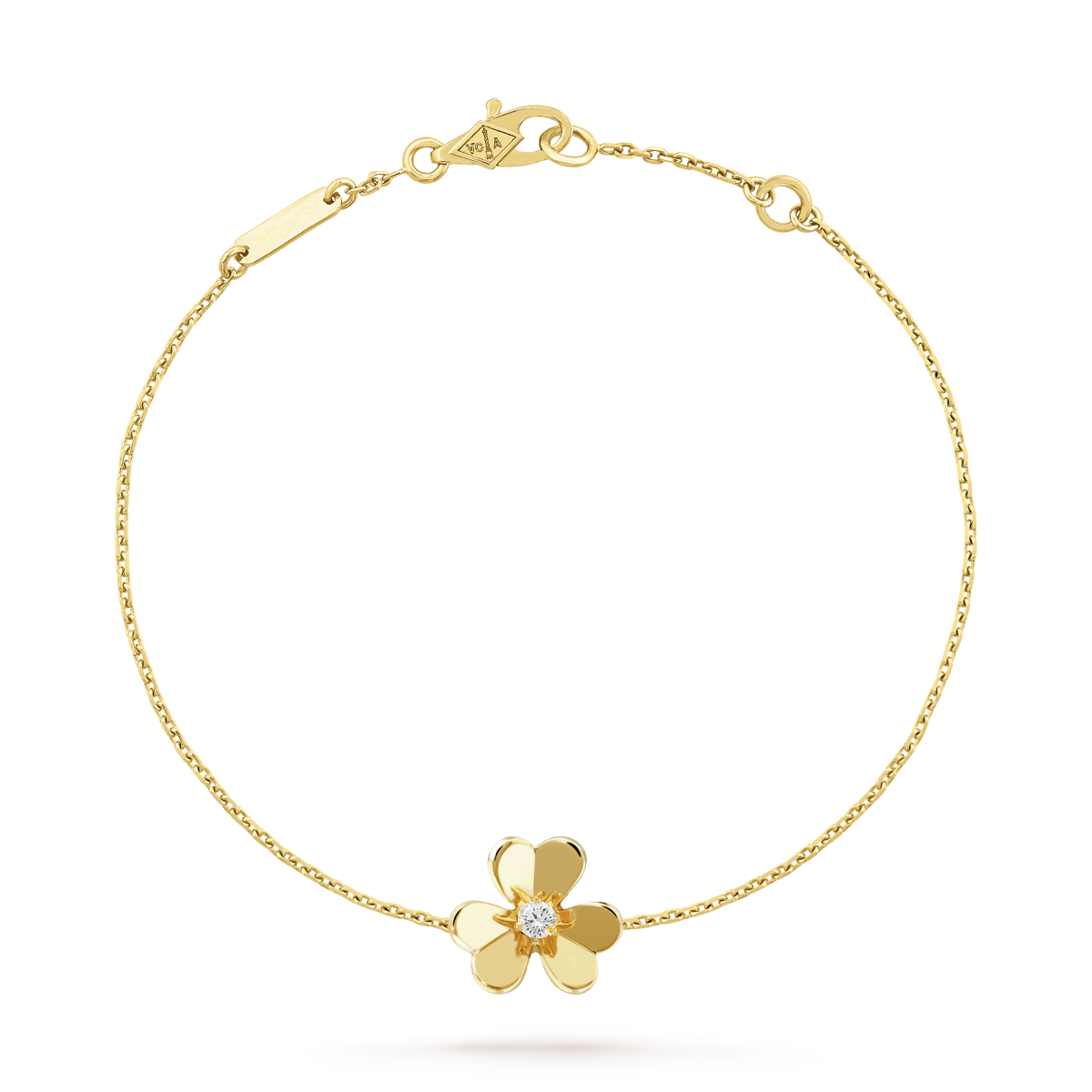 [VCA]FRIVOLE GOLD FLOWER PINK MALACHITE BRACELET