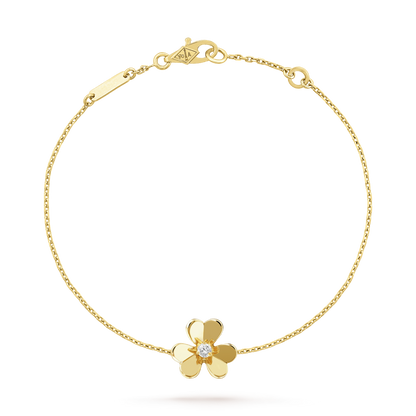 [VCA]FRIVOLE GOLD FLOWER PINK MALACHITE BRACELET