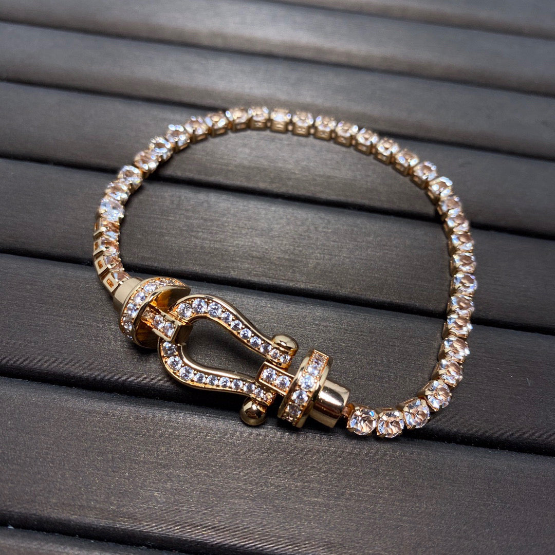 [Frd]FORCE  LARGE HORSESHOE FULL DIAMOND TENNIS BRACELET