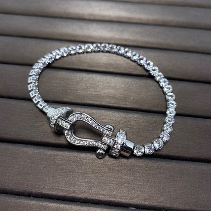 [Frd]FORCE  LARGE HORSESHOE FULL DIAMOND TENNIS BRACELET