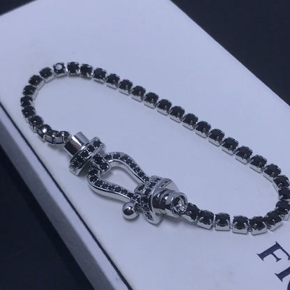 [Frd]FORCE  LARGE HORSESHOE FULL DIAMOND TENNIS BRACELET