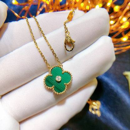 [VCA]CLOVER 15MM DIAMOND TURQUOISE NECKLACE