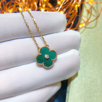 [VCA]CLOVER 15MM DIAMOND TURQUOISE NECKLACE