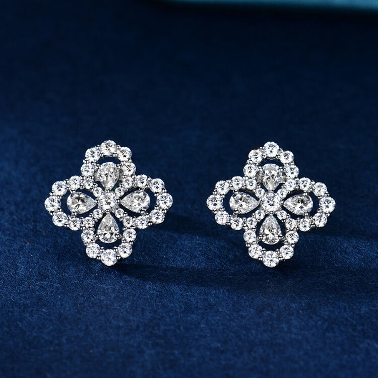 [Chau]LOOP EARRINGS FULL MOTIF DIAMOND 16MM SILVE